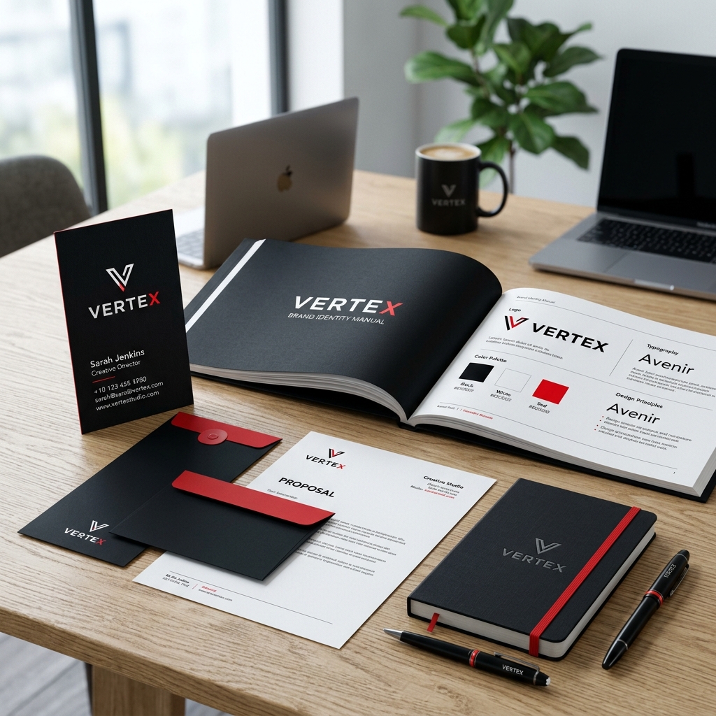 Mockup de Identidad del Sistema de Marca